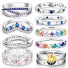 New Rings For Women 100% 925 Silver Star Moon Colorful Zircon Rings Fine Wedding Engagement Birthday Jewelry Gifts