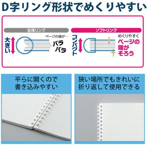 KOKUYO Notebook Soft Ring Business Graph Ruled 70 Sheets B6 Black S-SV447S5-D