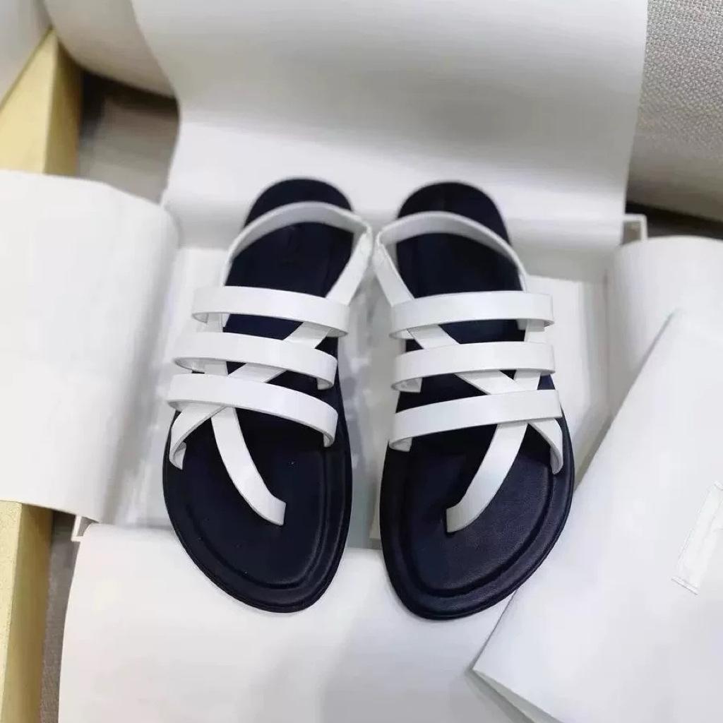 

Cowhide version~ Korean casual cross with toe flat Roman sandals women s 2025 summer new beach sandals 40 коричневий