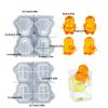 Creative Penguins Shaped Ice Cube Maker 4 Compartment Flexible Silicone Mold with Covers for Drinks Household Use