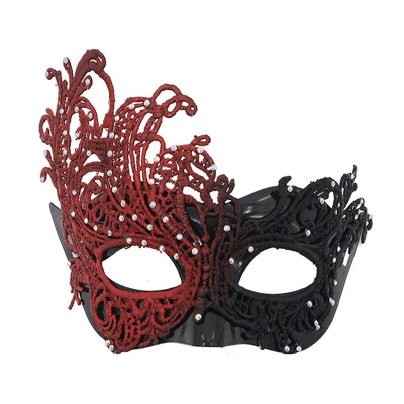 

Premium Half Face Mask With Adjustable Elastic Band Breathable Design For Cosplay Costume Parties Halloween Celebrations червоний