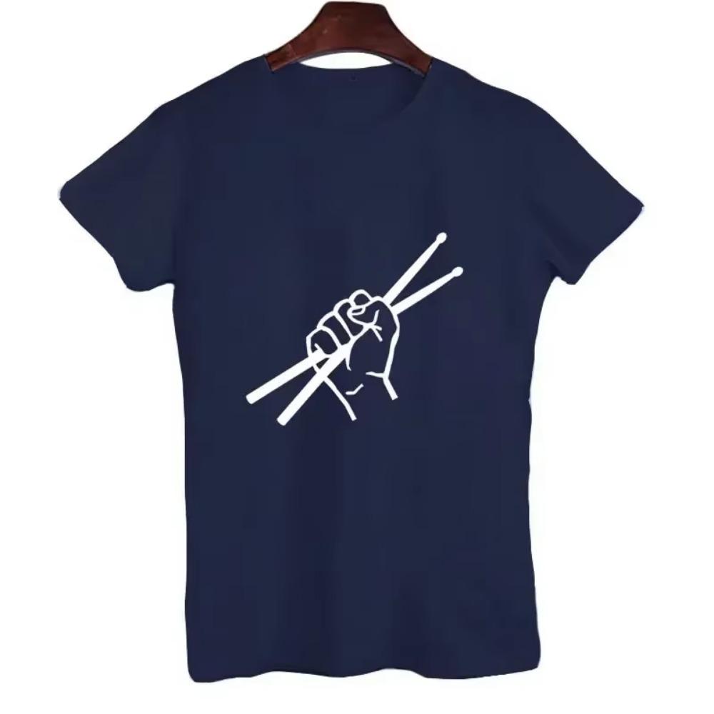 Men's T Shirt Unisex T-Shirt Drummer Drumsticks Graphic T Shirts Summer Short Sleeve Tee Tops Harajuku Streetwear Women Clothing
