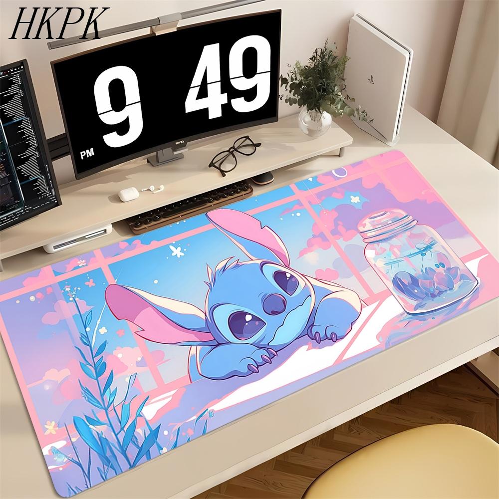 Anime Stitch Large Mouse Pad Home Computer Cartoon Gaming Accessories Keyboard Mousepad Laptop Kawaii Forest Desk Mat Xcm
