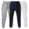 Men Sweatpants Solid Color Drawstring Elastic Waist Casual Spring Trousers for Daily Wear