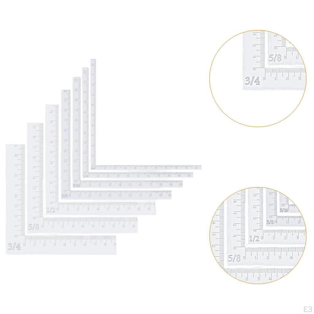 7 Pieces Positioning Corner Tools Craft Supplies Transparent Graduated Precision 90