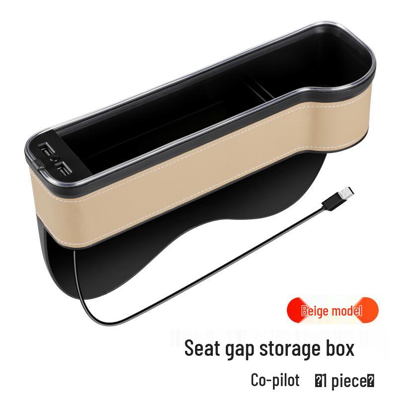 RGB Car Seat Gap Storage Box with Charging Port - Portable Organizer