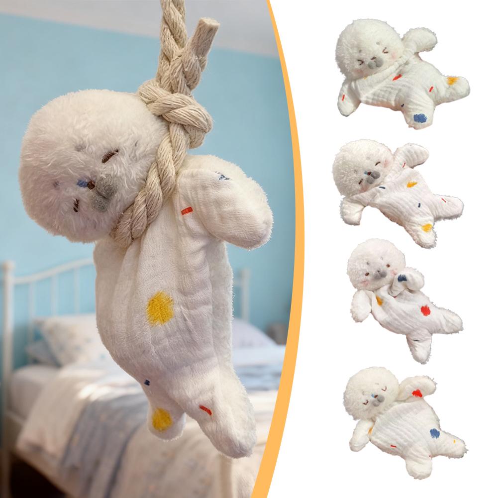Stress Relief Plush Toy Cute Seal Bean Bag With Hanging Rope Funny Sensory For Stress Relief & Kids H6D1