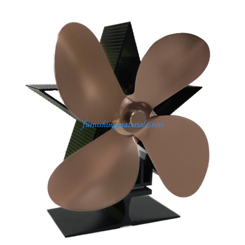 Y5GD Christmas Themed 4 Heat-powered Fireplace Fan Efficient Heat Distribution бронзовый