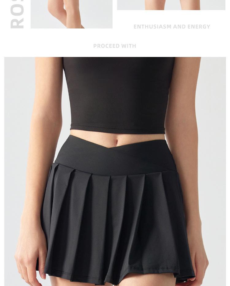 Women's Two-Piece Pleated Yoga and Sports Skirt - Breathable, Comfortable, Anti-Exposure for Tennis, Badminton, Running, and Fitness.