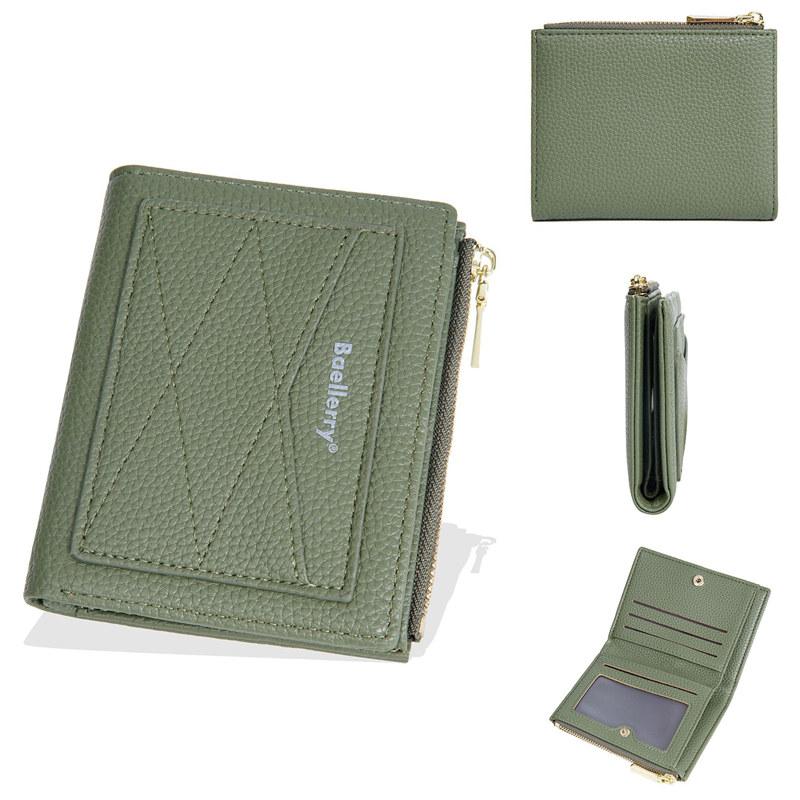 

Baellerry Женский короткий кошелек из искусственной кожи, кошелек для монет для женщин, кошельки для денег, держатель для карт 12cm*10cm*2cm зелёный