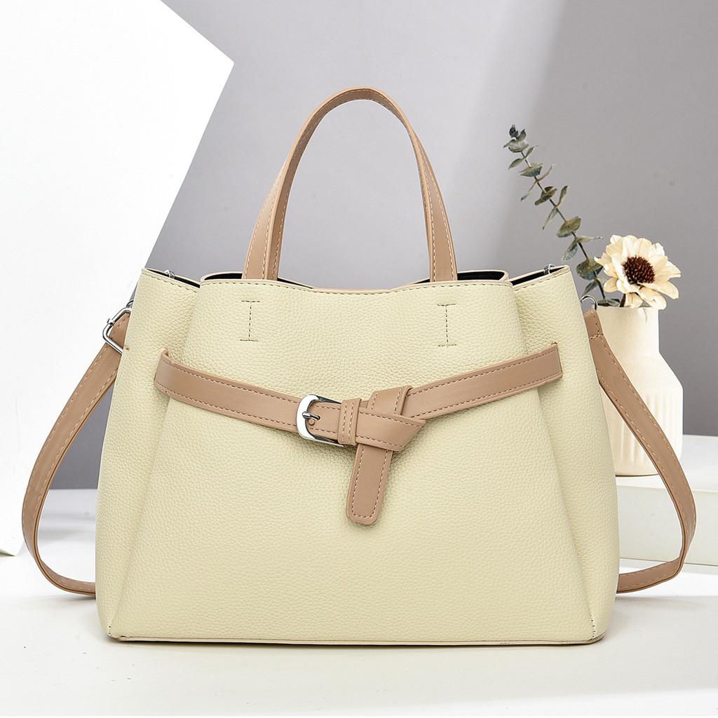 Pu Material Multilayer Handbag With Spliced Color Blocks For Daily Use