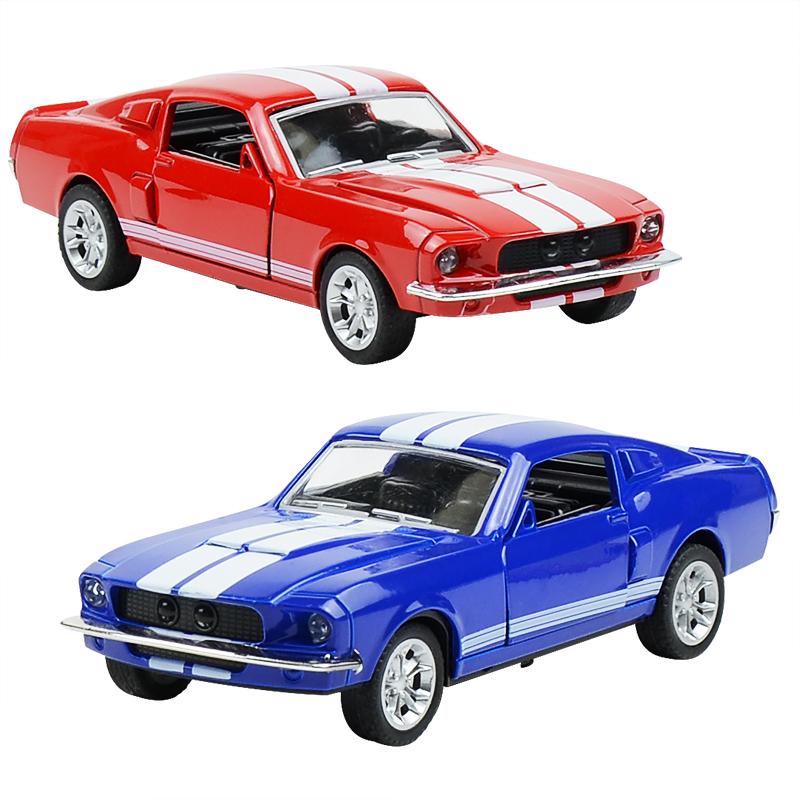 1/32 Scale Toy Car Model for Ford Mustang Vintage Alloy Diecast Car Model Classic Pull Back Car Replica for Kids Gift