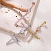 Cross Design Crystal Dangle Belly Ring 1Pcs Comfortable Stainless Steel Navel Piercing Jewelry for Daily