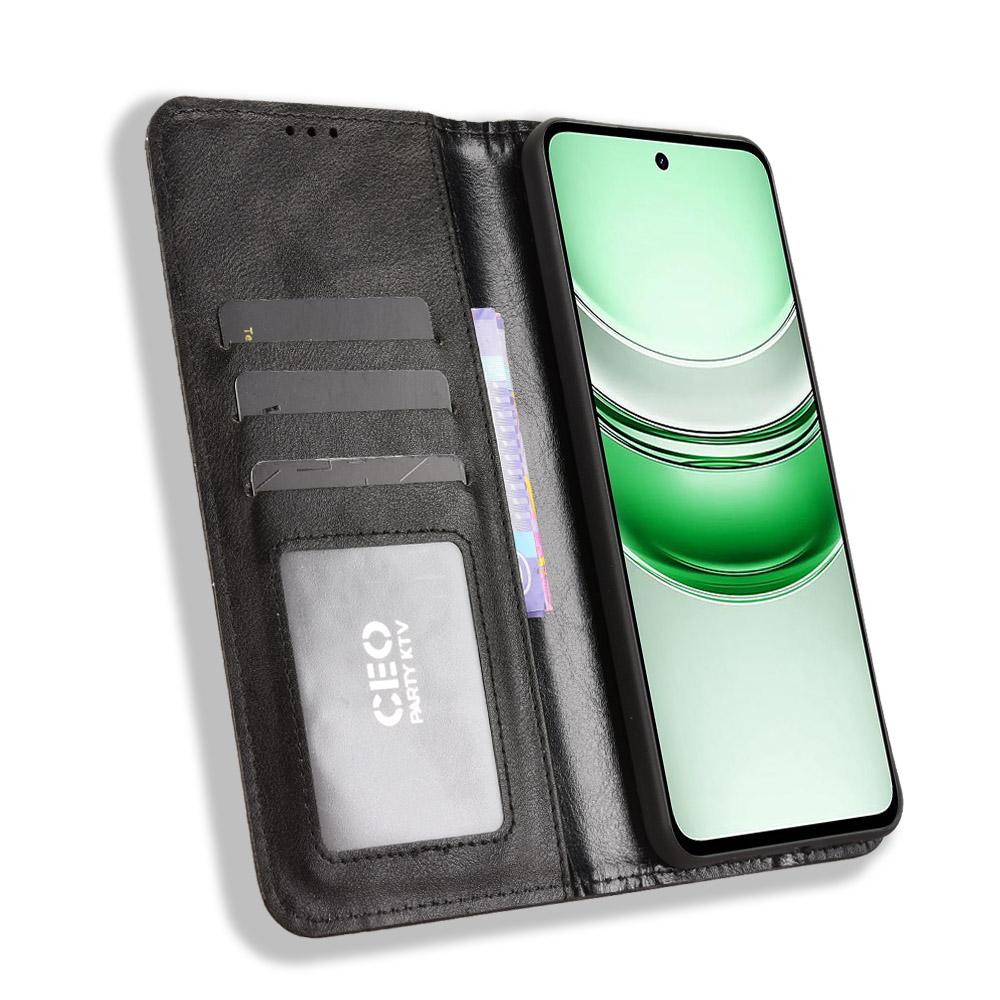 For Realme C71 4G Leather Case Wallet Stand Retro Texture Phone Cover