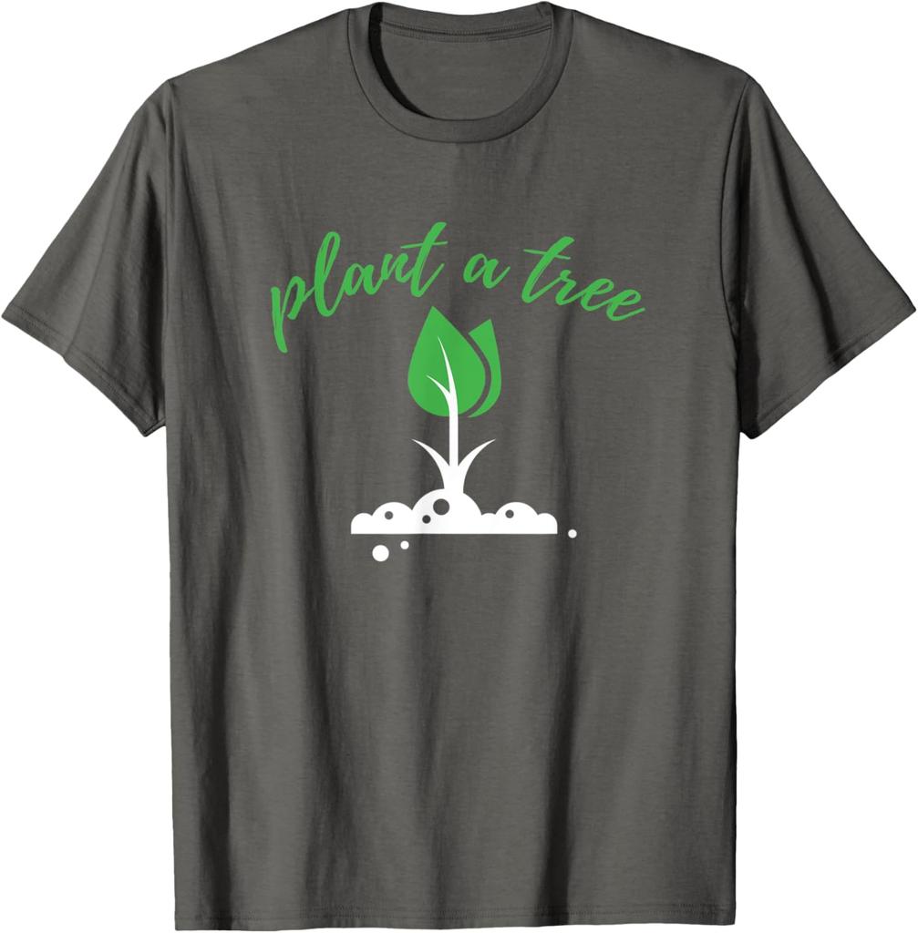 Plant A Tree Graphic Tee Earth Day Environmentalist Casual Cotton TShirt Gift