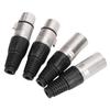 Akozon 20 Pieces 3-Pin XLR Solder Type Connectors Zinc Alloy Silver Microphone Sound Cable Plugs Ultra-Low Noise Suitable for Sound Setups