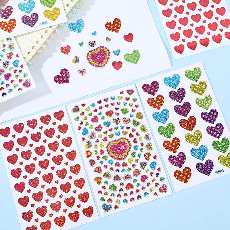 10/20/50sheets Party Stickers Colorful Star Heart Circle Designs for Birthday Wedding Festival DIY Crafts Party Supplies TMZ