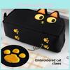 Cute Black Cat Capybara Plush Large Capacity Pen Case For Students Stationery Organizer