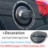 Ray Style Black Carbon Fiber Pattern Car Fuel Tank Cap Cover Case Housing Sticker For MINI Cooper S JCW R56 R55 Auto Accessories
