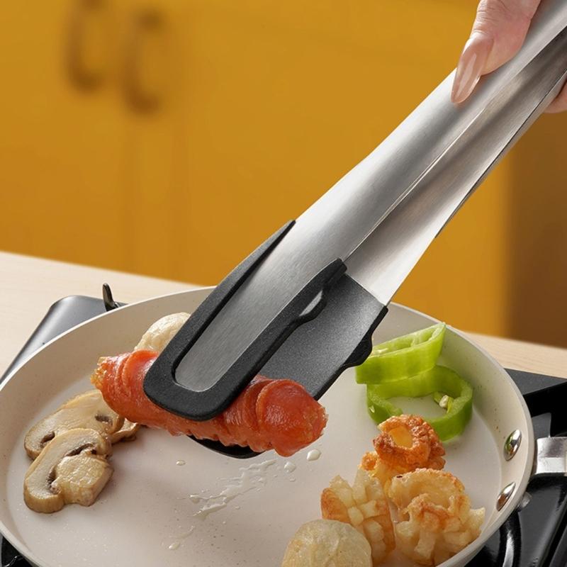 2 Piece Multipurpose Rustless steel Cooking Tongs Slip Polystyrene Grip Heatproof For Roasting Serving