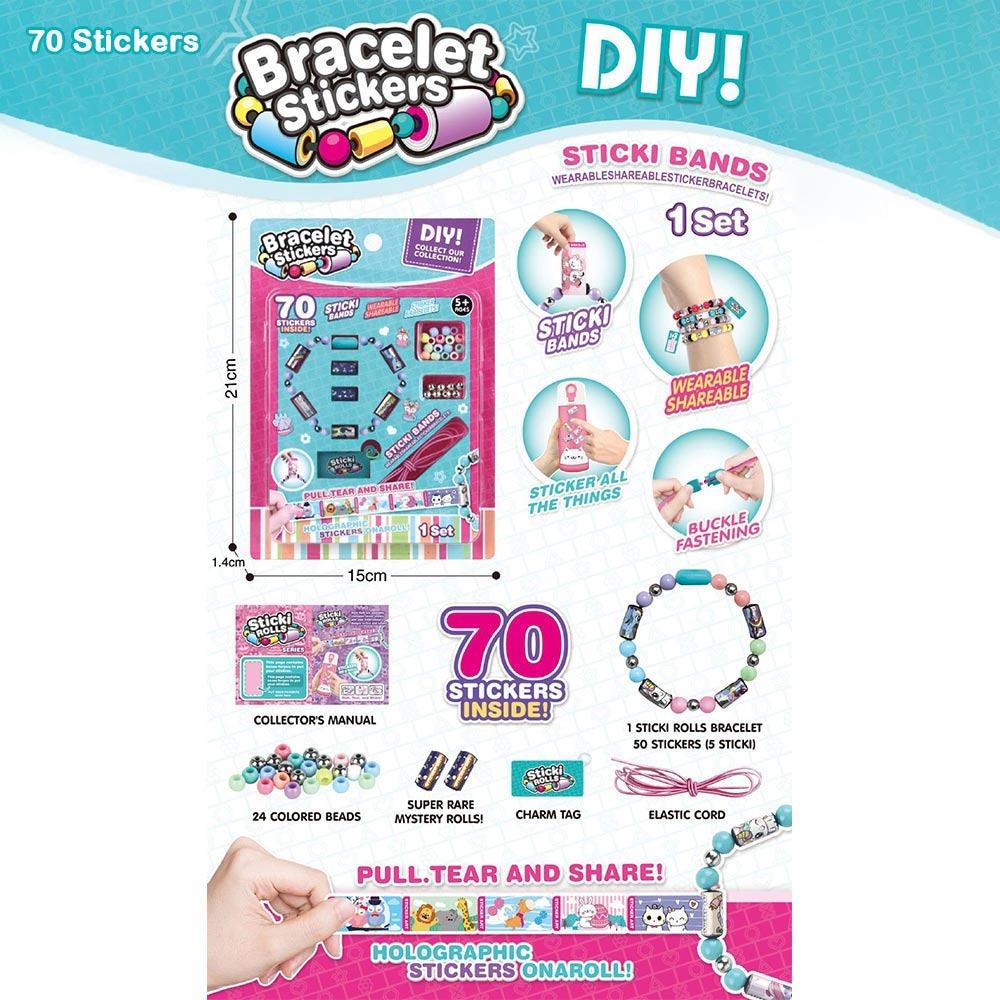 

Shareable Sticker Toy Bracelet Wearable Bracelet Beaded Toys New Stickers Beaded Set Children 70 Stickers