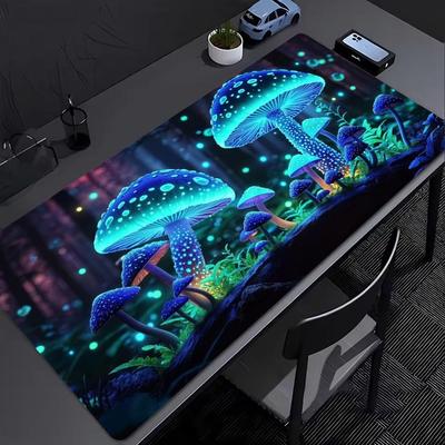 Glowing Mushroom Forest Mouse Pad Fantasy Non-slip Mat Large Pc Gamer Cabinet Keyboard Deskmat Gaming Accessories Mousepad XXL