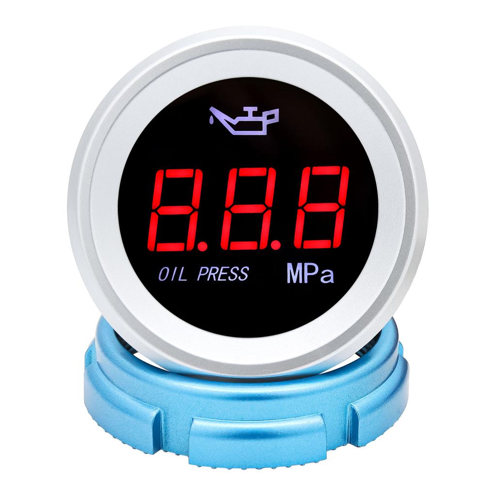 ZMFJH 0-1.00MPA Oil Pressure Gauge NO Sensor for Auto Car Digital Oil Press Meter with Flashing Alarm Red LED Light 12V24V