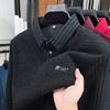 Completo invernale da uomo per le feste, due pezzi, caldo, con velluto interno e colletto a camicia