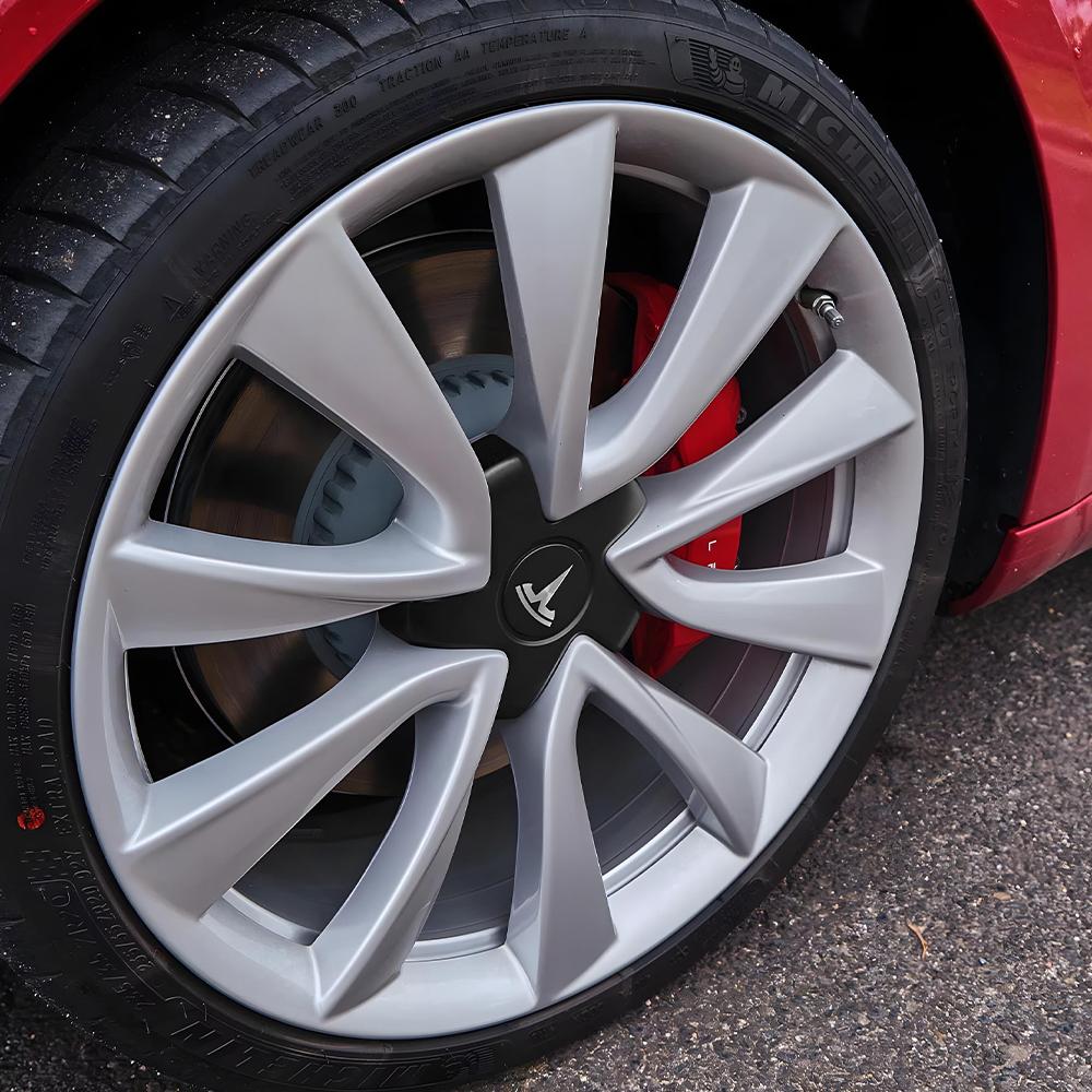 4pcs Wheel Center Caps Hub Covers For Tesla Model 3 2018-2021 19inch Five Claw Type Athletic Hubcaps Car Decoration Accessories