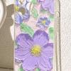 Purple Ink Flower Anti-Drop Clear Case for iPhone Series Pro Max (14/15/16/17)