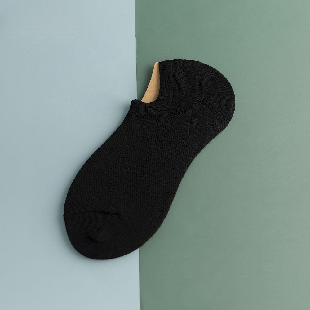 Men's Spring and Summer Thin Pure Color Sports Breathable Mesh Can Not Fall Off with The Boat Socks