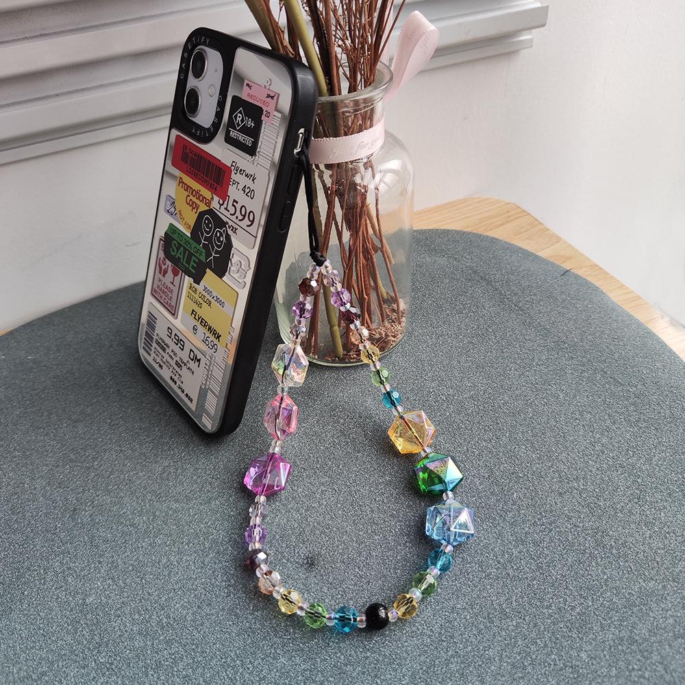 

Iridescent Crystal Beaded Phone Lanyard for Girls