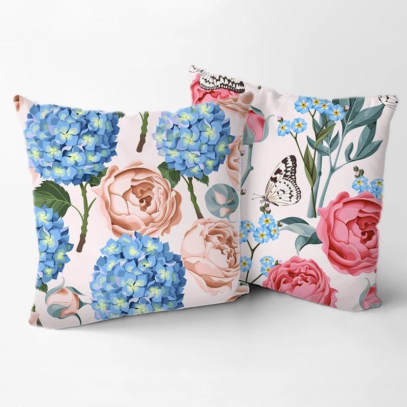 Butterfly Flower Pattern Pillowcase Car Ornaments Office Living Room Home Pillowcase