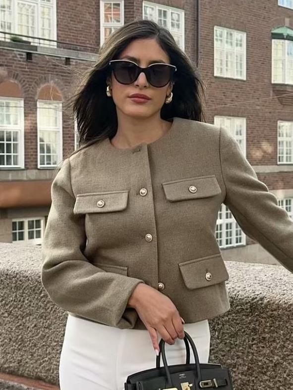 Women's European & American Fashion Casual Single-Breasted Jacket Coat, Autumn/Winter 2025, Style B88646