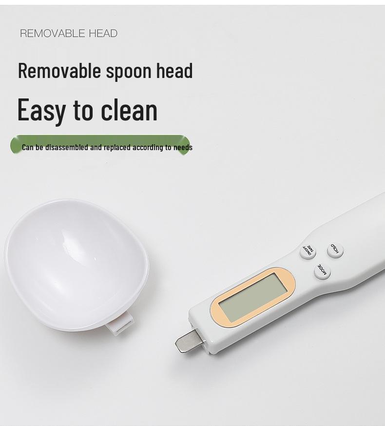 Digital Measuring Spoon Scale for Kitchen Ingredients, Small Electronic Food Scale, White