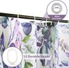 Blue Purple Eucalyptus Leaves Shower Curtains 72X72 Inch, Waterproof Fabric Stylish Botanical Bathroom Shower Curtain With Hooks