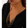 Ingemark Multilayer Twisted Flat Snake Chain Necklace for Women Goth Adjustable Smooth Tassel Link Jewelry Accessories Gift New