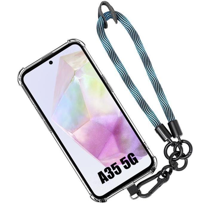 Coque de protection - booling - samsung galaxy a35 5g - silicone antichoc - transparent - bracelet amovible