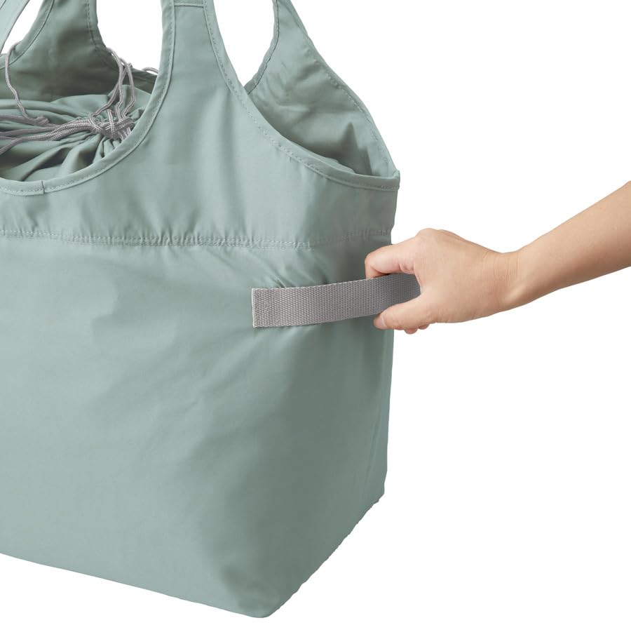 MOTTERU Kururit Cooler Big Market Bag Stylish Foldable Fabric Eco Cute Outdoor Gift Bag, (Smoke Blue)