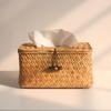 Retro Rattan Woven Tissue and Remote Holder