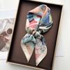 Floral Printed Square Scarf For Women Imitation Silk Scarves Elegant Beach Shawl Wraps Bandanas Luxury Hijab Neckerchief