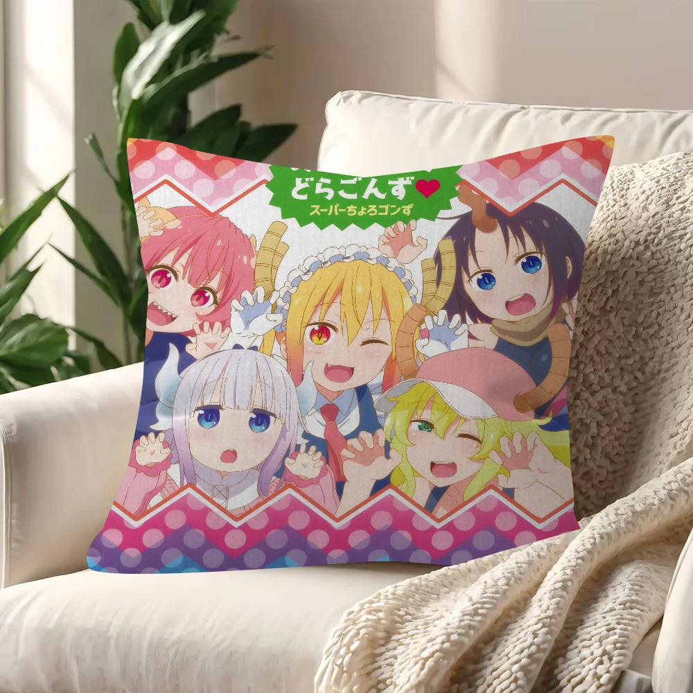 Anime Miss Kobayashi's Dragon Maid  Cushion Cover Inches Farmhouse Decor Home Throw Pillow Covers for Couch Decorations