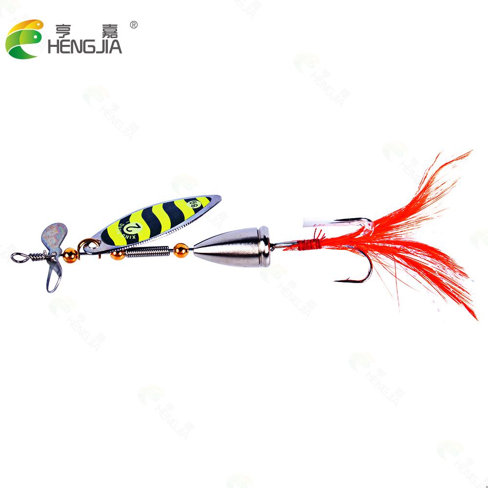 5 STK spinnerbait fiske lokke roterende spinner paljetter agn metall med diskant kroker kunstig bass agn