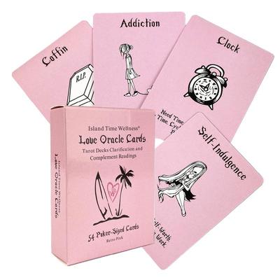 Island Time Wellness Love Oracle Cards Tarot Decks Clarification and Complement Readings A 54-Card Deck With Keywords