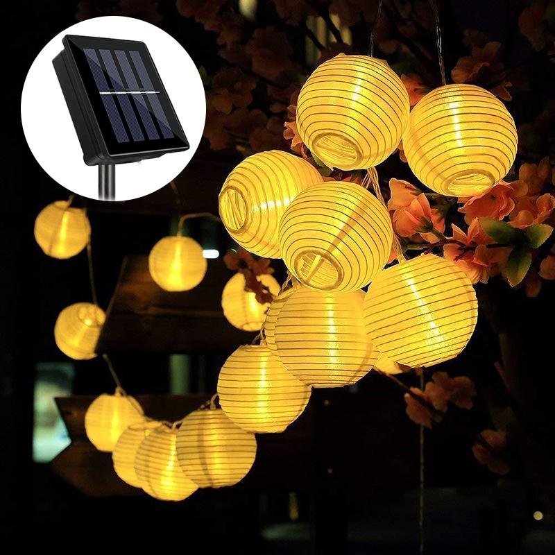 Solar Lantern String Lights Waterproof Outdoor LED Garland Fairy Light Patio Garden Decoration Light for Christmas Wedding Party