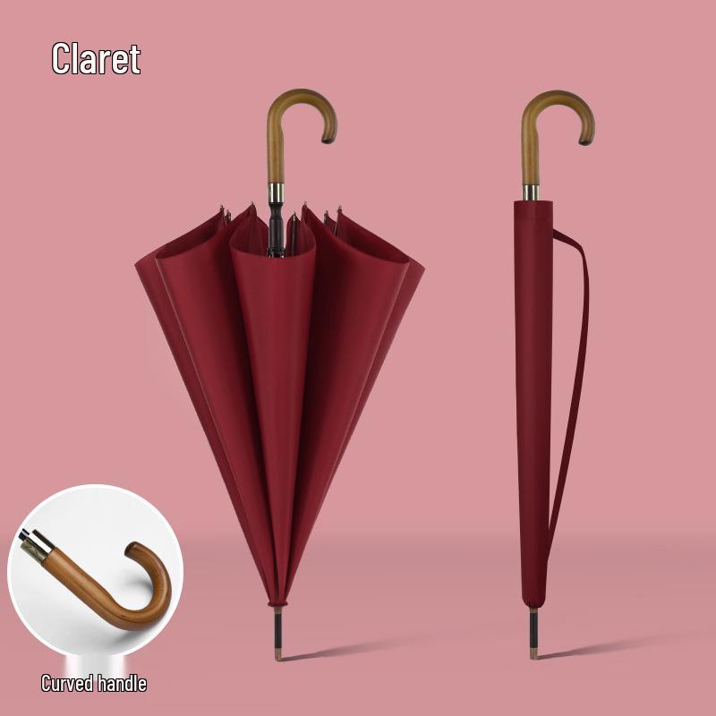 Extra Large Solid Wood Golf Umbrella with Automatic Long Handle—Customizable Logo