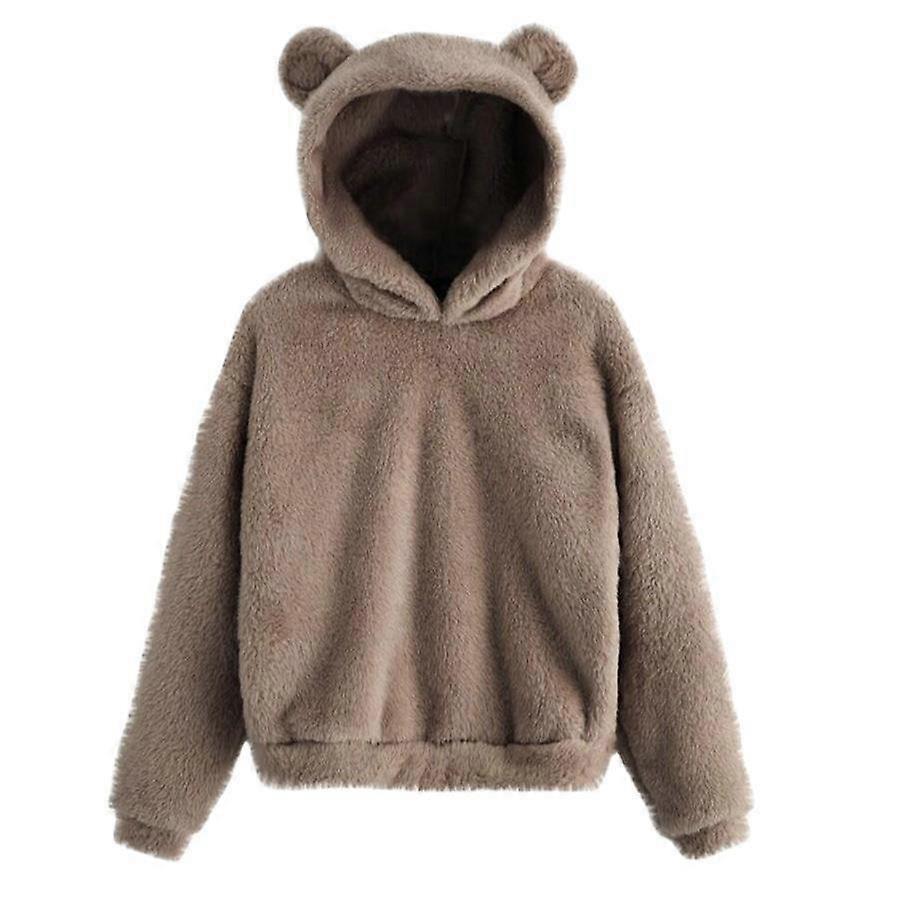 Felpa con cappuccio calda in pile da donna per l'autunno