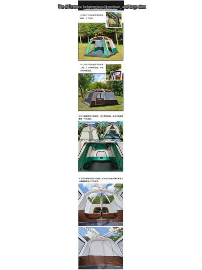 Spacious Waterproof Outdoor Tent with Two Bedrooms and Living Room, Accommodating 4-12 People for Family Camping