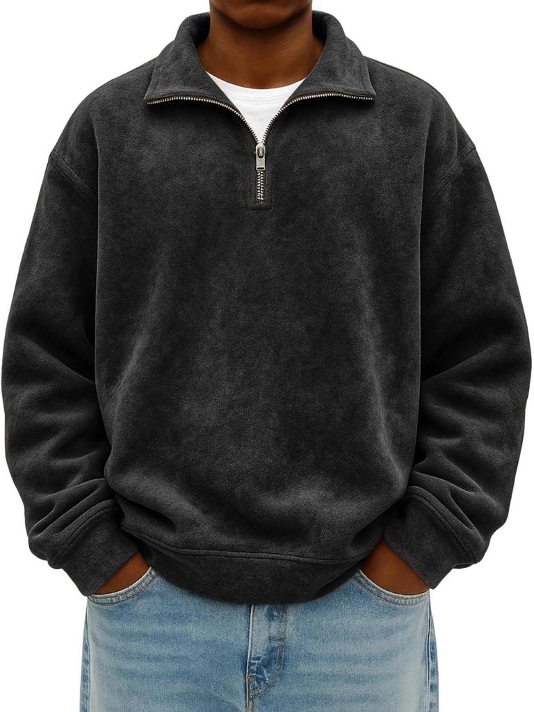 Men's Versatile Sportswear: Fashion Casual Half-Zip Stand Collar Long-Sleeve Hoodie (2025 Edition)