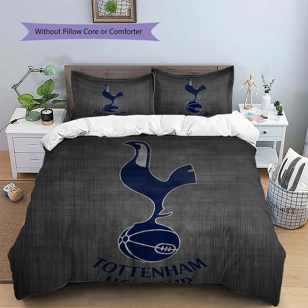 Tottenham Hotspur F.C Pattern Bedding Quilt Set Home Decoration Gift (1 * Duvet Cover + 2 * Pillowcase Without Core)